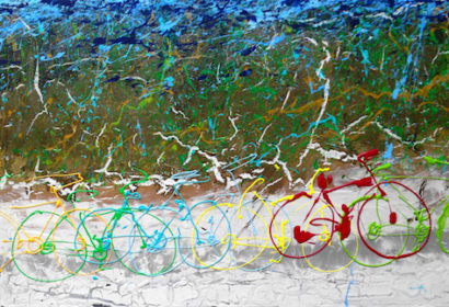 Bicicletas en la playa / Bicycles at the beach -110x170 cm