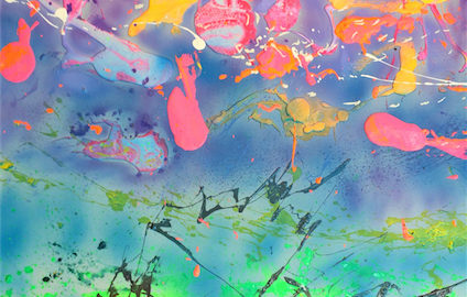 Corales volando / Flying corals – Acrylic on canvas 170×170 cms
