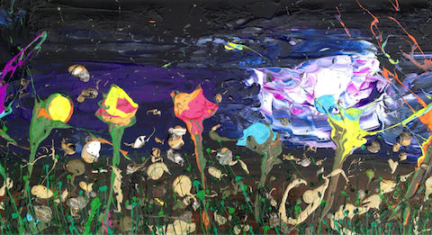 Flores de noche / Flowers at night – 63×120 cm