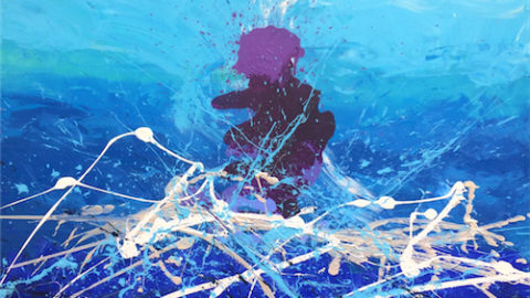 Surfeando / Surfing – Acrylic on canvas – 115×126 cm