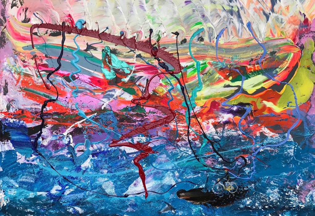 Hombre conectado 147 x 147 cm - 2017