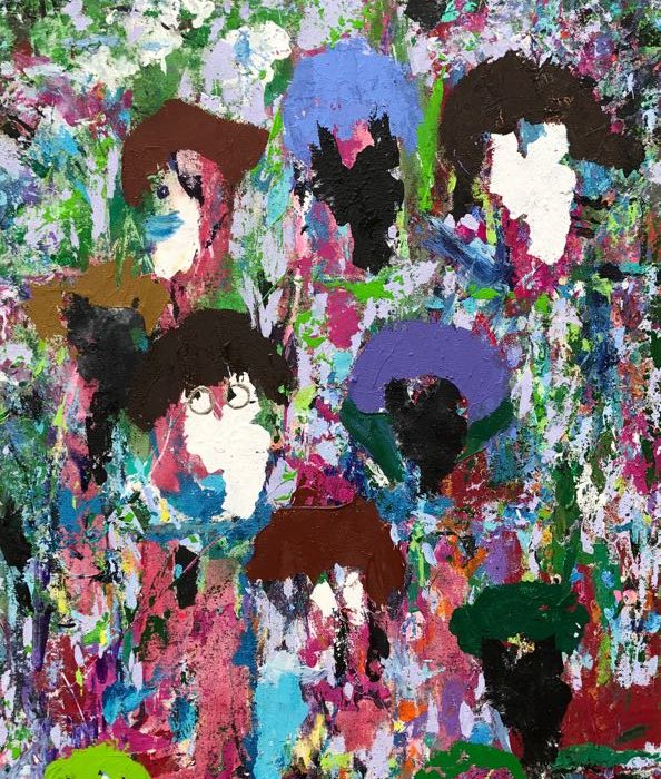 Los beatles en África 97 x 58 cm 2017
