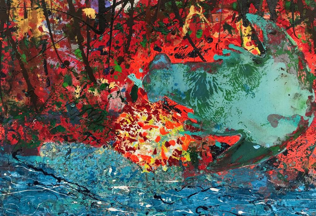 "Huella" "Fooprint" 58x81.5 cms